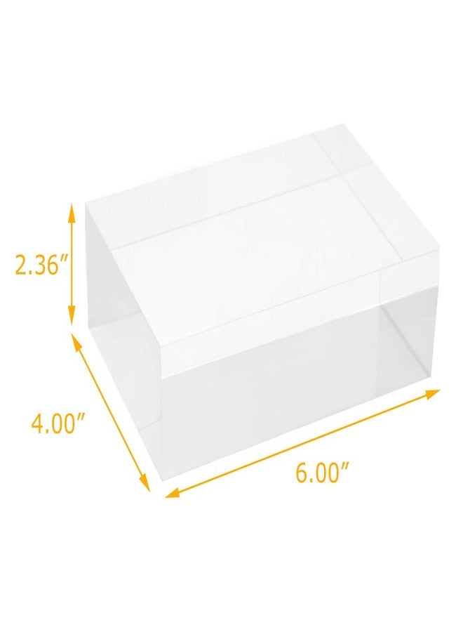 Elitnus Clear Solid Acrylic Block - 6" x 4" x 2.36" All Diamond Polished Rectangle Clear Acrylic Cube for Display - Plexiglass Lucite Jewellery Block - Image 2